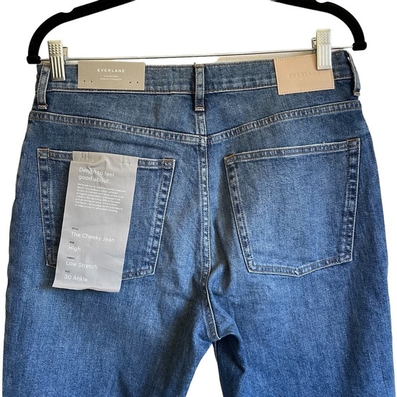 Everlane The Cheeky Crop Ankle Jean High Rise Frayed Raw Hem Size 30 NWT - Picture 6 of 12